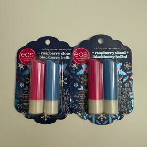 Eos Holiday Collection Raspberry Cloud Blackberry Bellini Lip Balm 2 Pack